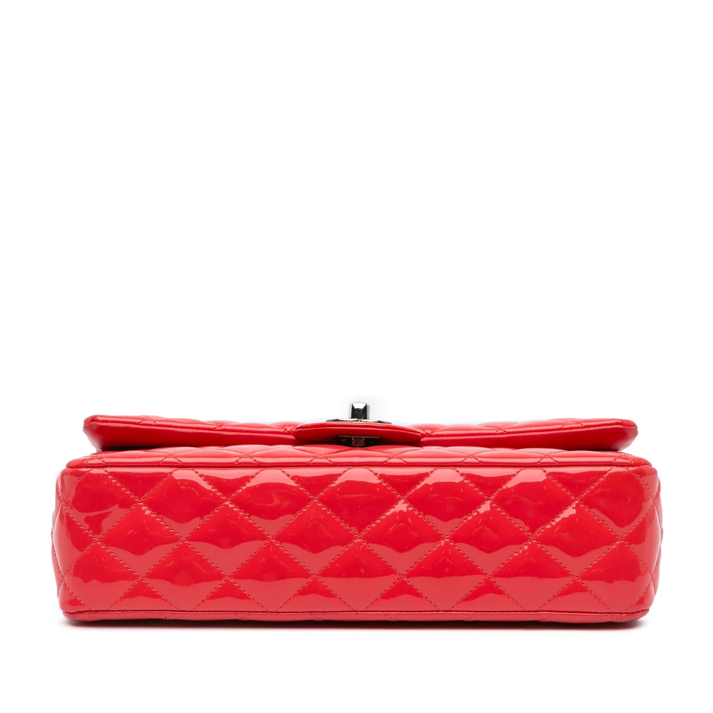 Red Chanel Medium Classic Patent Double Flap Shoulder Bag