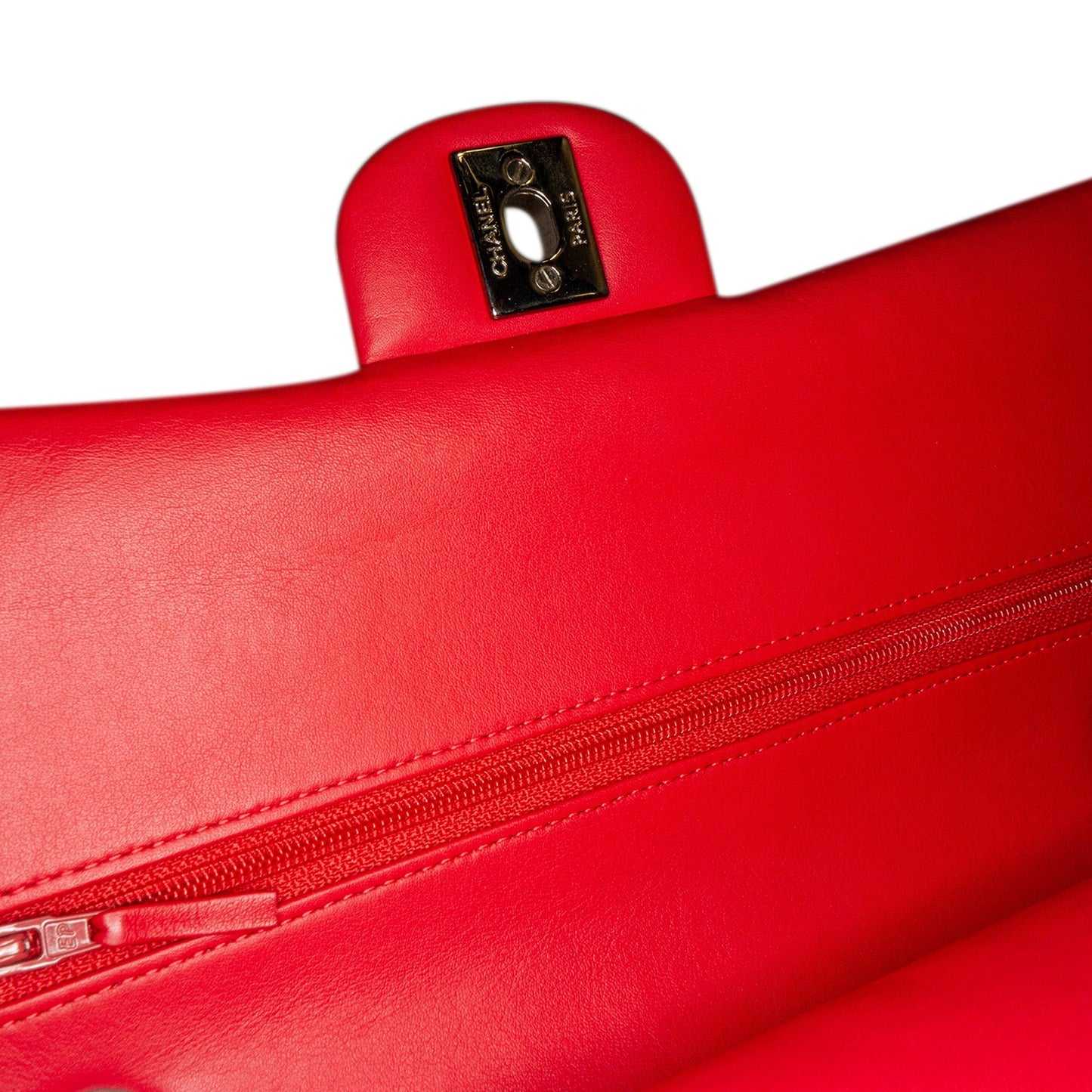 Red Chanel Medium Classic Patent Double Flap Shoulder Bag