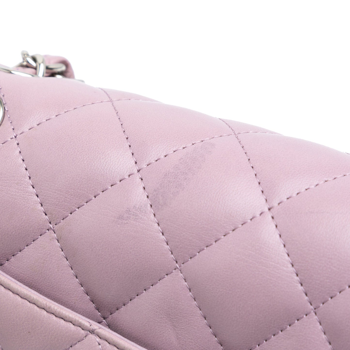 Purple Chanel Jumbo Classic Lambskin Double Flap Shoulder Bag