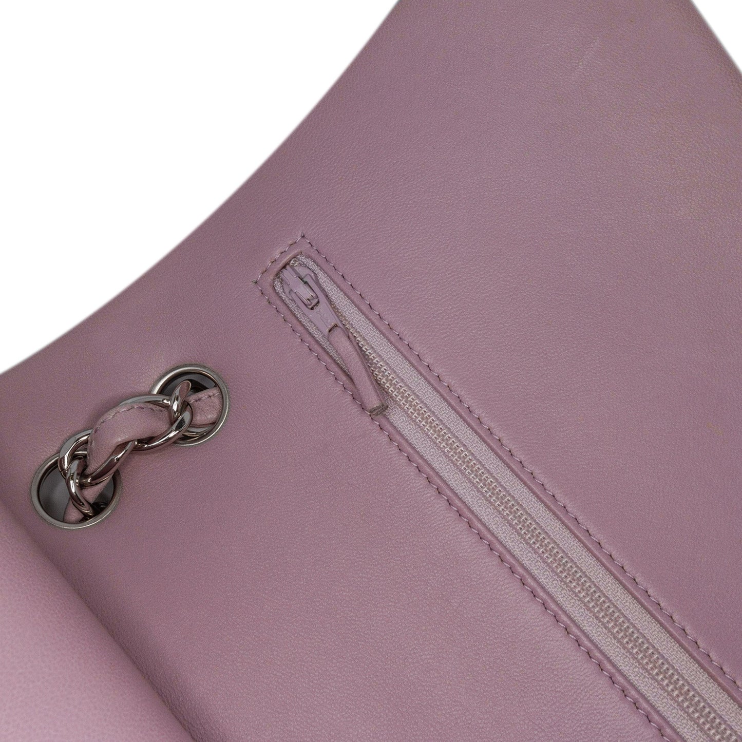 Purple Chanel Jumbo Classic Lambskin Double Flap Shoulder Bag