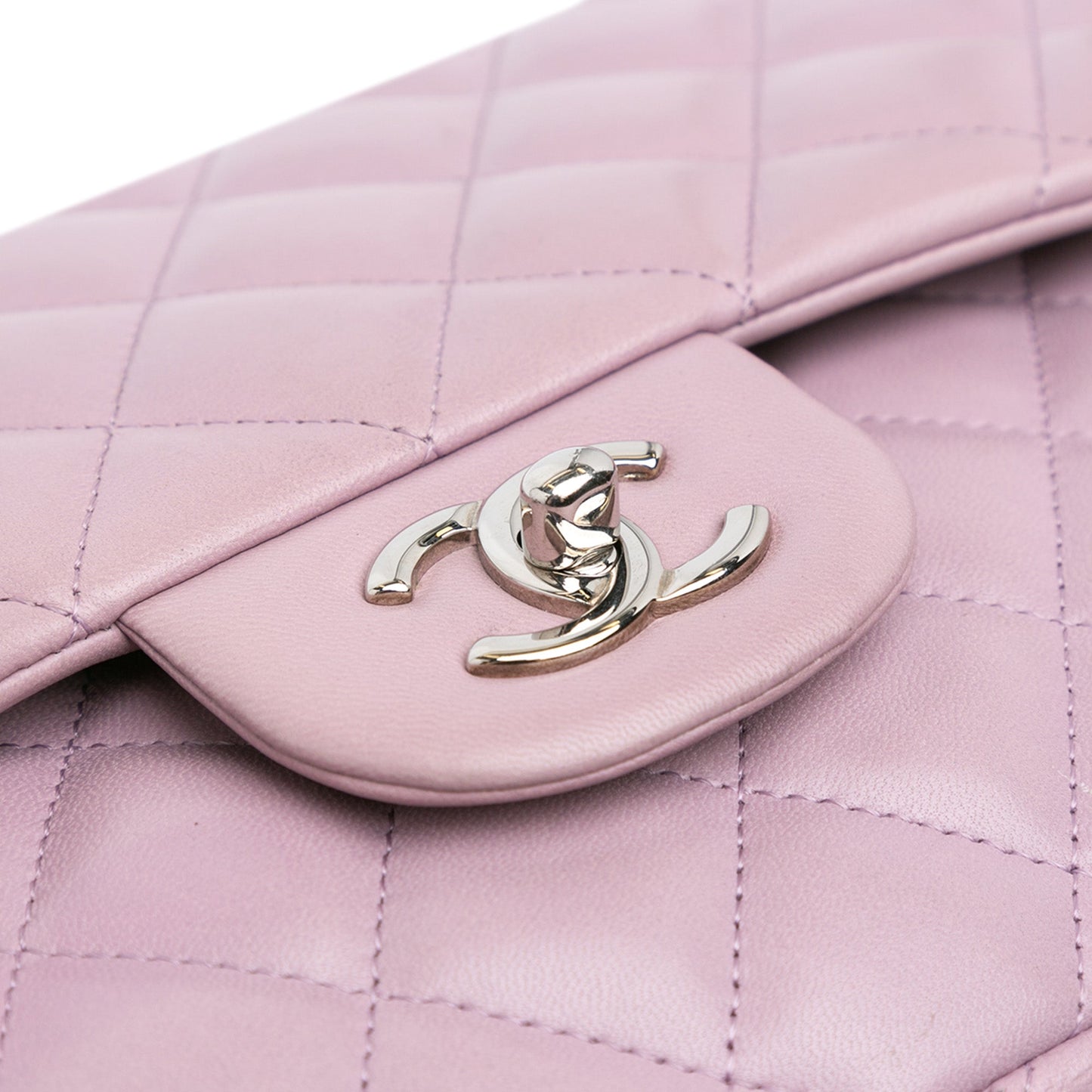 Purple Chanel Jumbo Classic Lambskin Double Flap Shoulder Bag