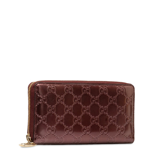GUCCIssima Patent Zip Around Long Wallet Long Wallets