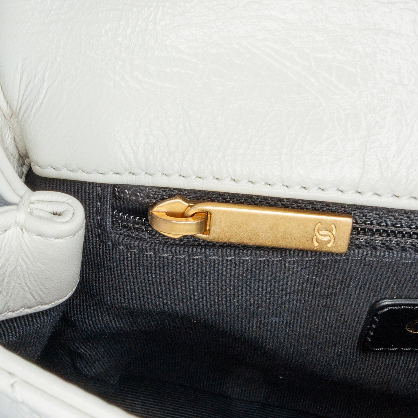 White Chanel Mini Glazed Calfskin Pearl Side Flap Crossbody Bag