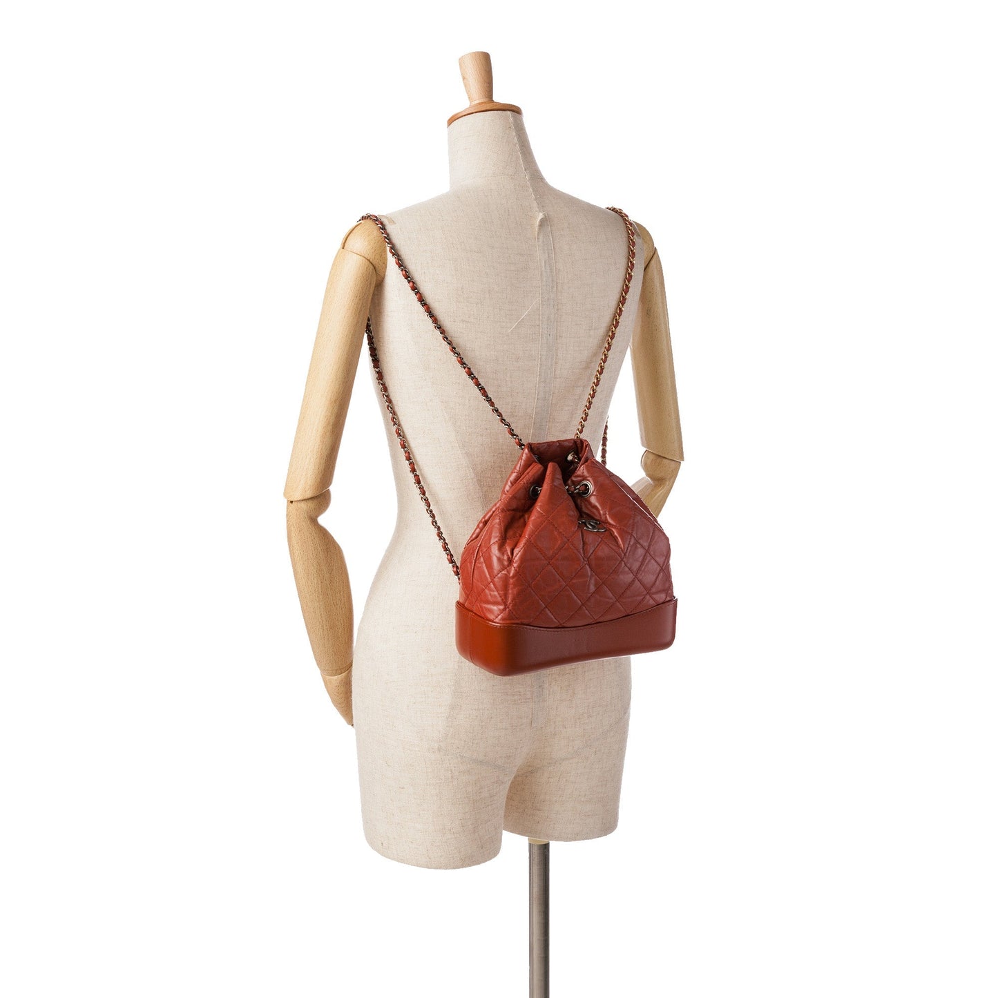 Red Chanel Small Aged Calfskin Gabrielle Backpack