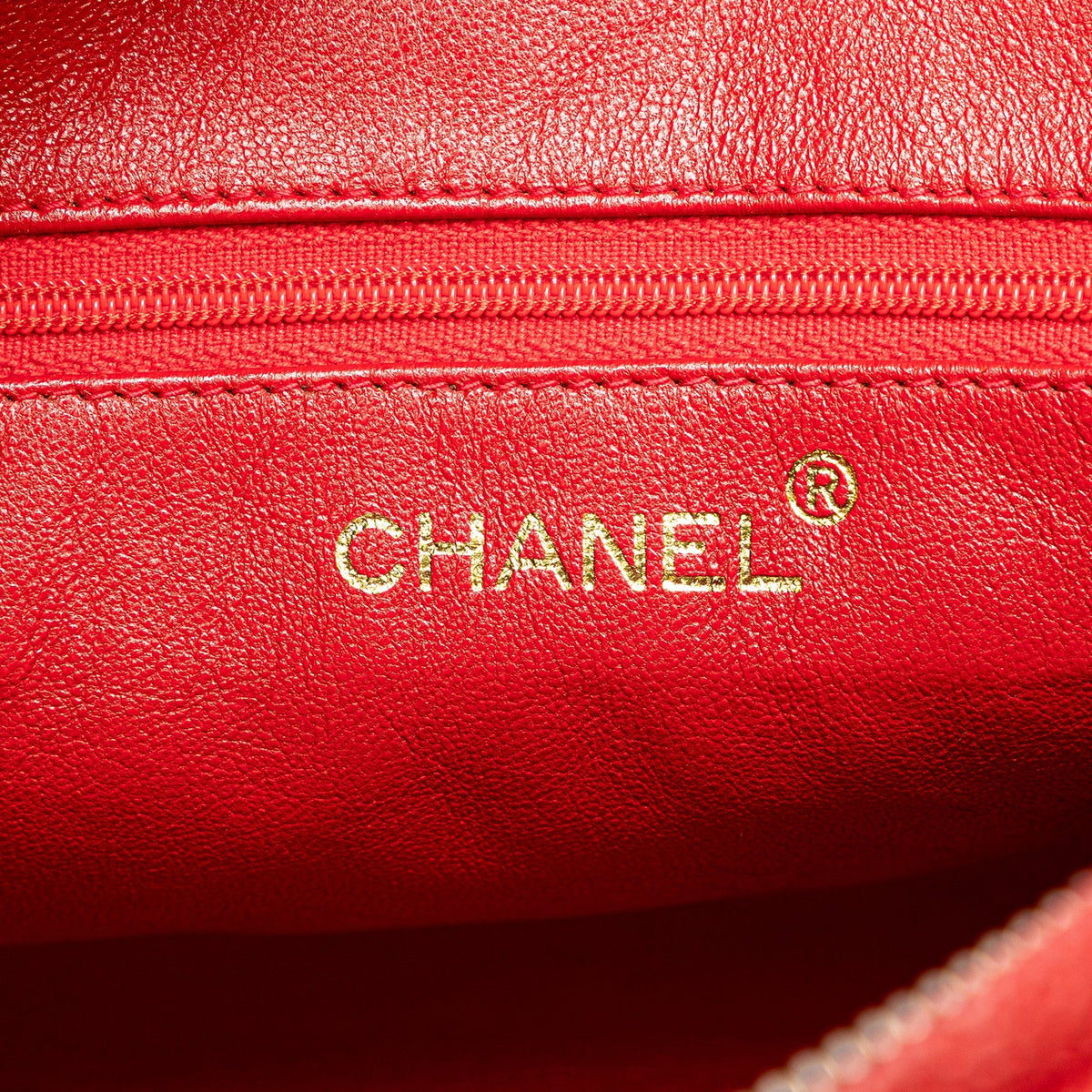 Red Chanel CC Quilted Caviar Chain Camera Bag