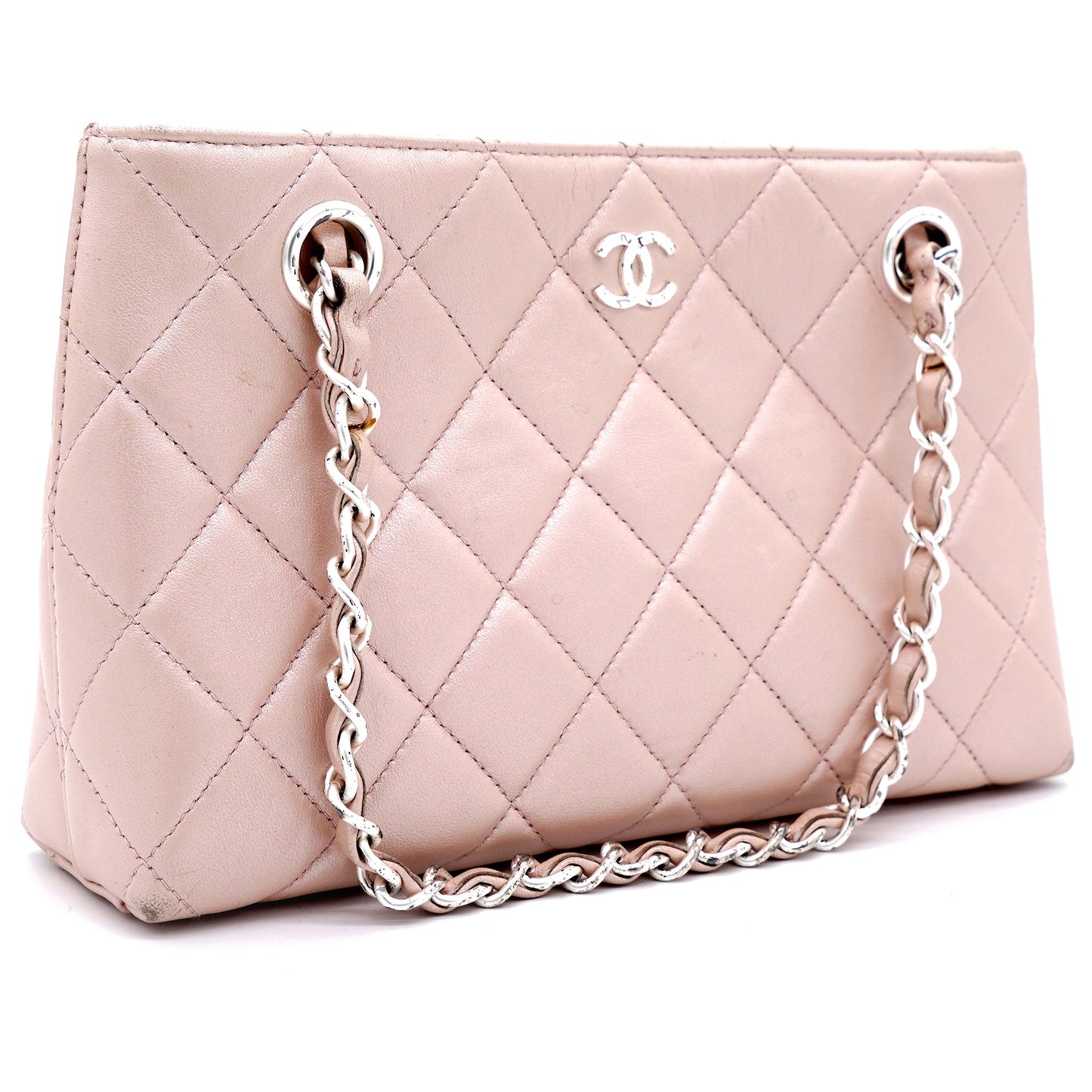 Chanel Pearlecent Pink Quilted Vintage Small Tote Bag