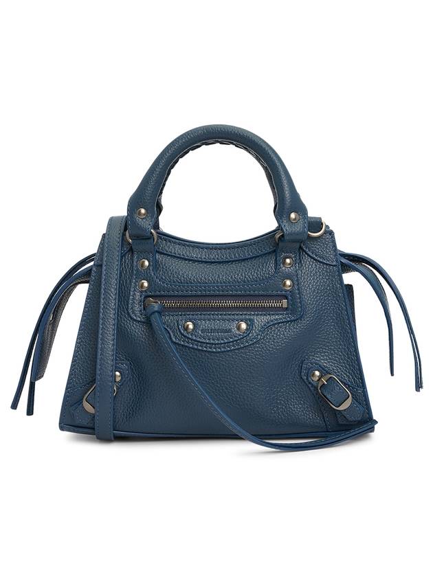 Luxury Balenciaga  Neo Classic City Mini Leather Tote Bag Petrol Blue