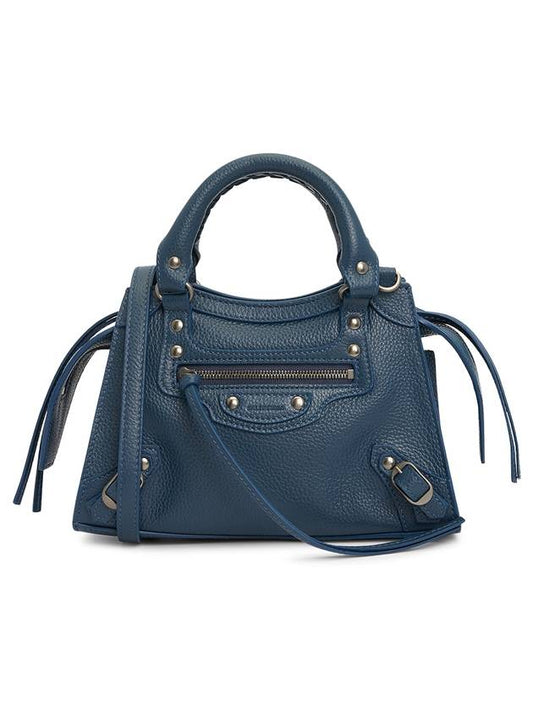 Luxury Balenciaga  Neo Classic City Mini Leather Tote Bag Petrol Blue