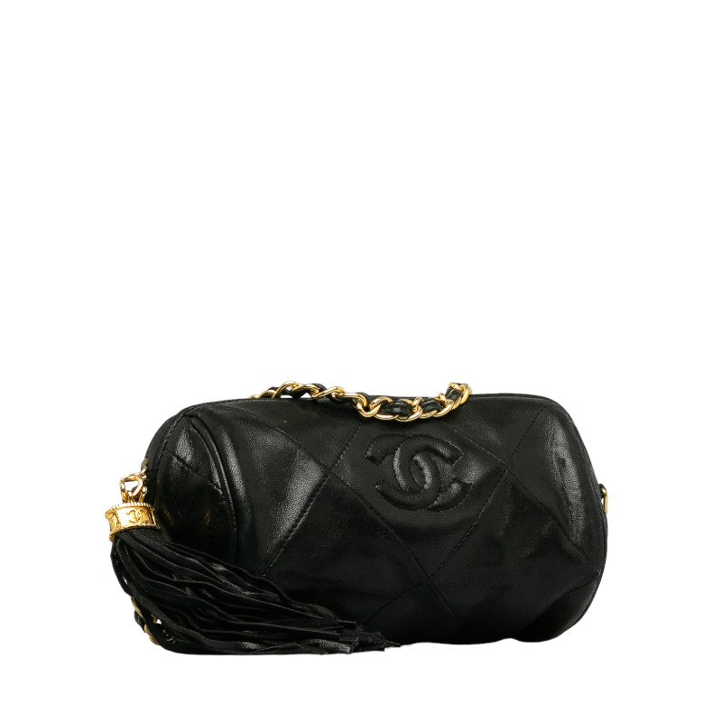 Chanel Matrases Cocomark Tassel Mini Chain houlder Bag Black   Chanel