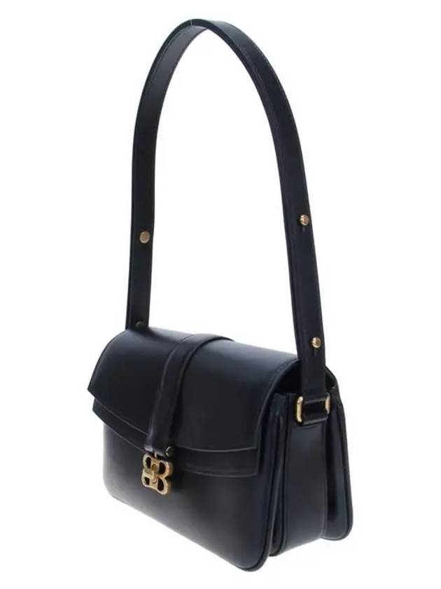 Luxury Balenciaga  WoMen's BB Buckle Flap Shoulder Bag Black