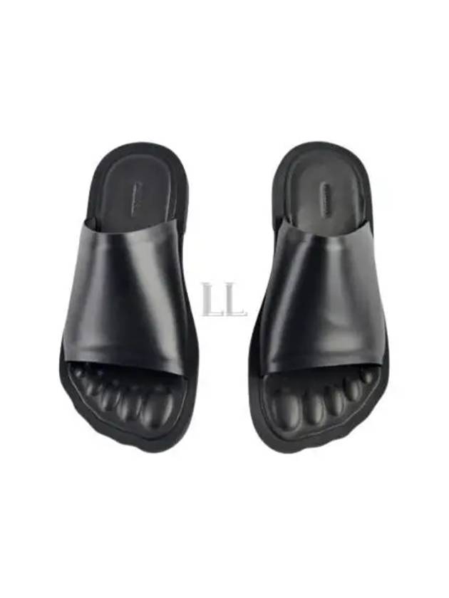 Luxury Balenciaga  Leather Slippers Black