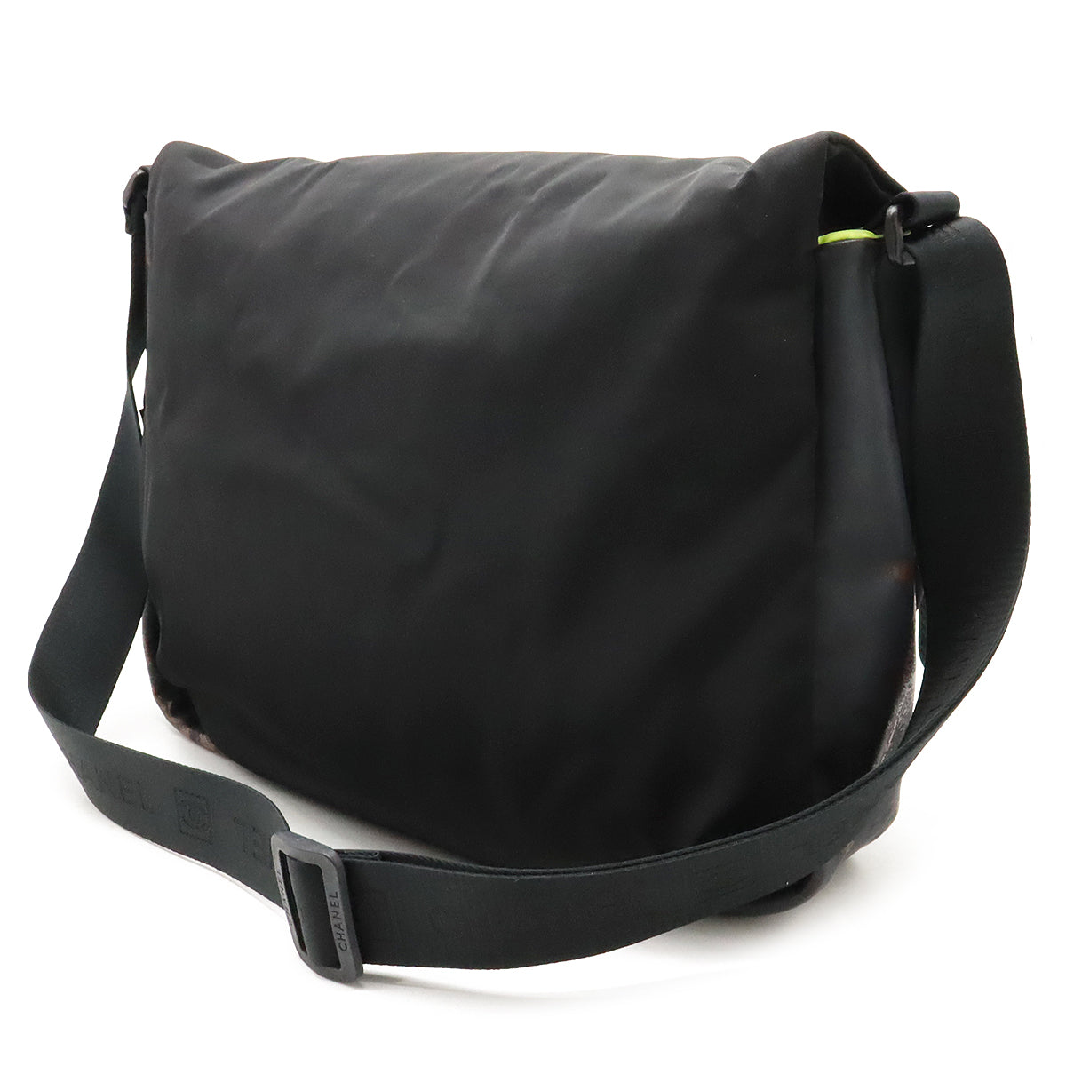 Chanel Chanel SPORTS LINE COCOMARK SHOLDER Bag NYLON LAVER BLACK BLACK NEON YELLOW A26709 BLUMIN BLUMIN SHOP