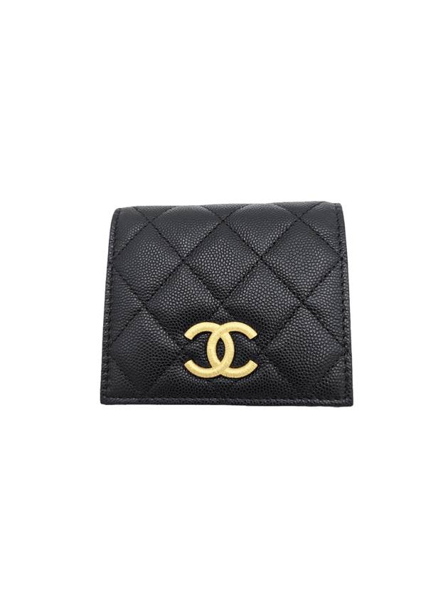 Women s CC Logo Flap Bicycle Wallet Black Chanel