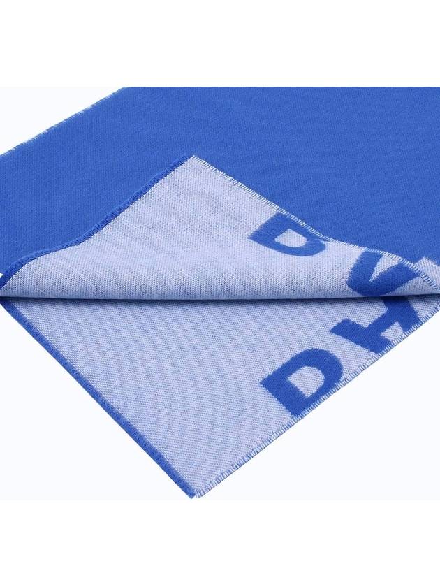 Luxury Balenciaga  Logo Wool Muffler Blue