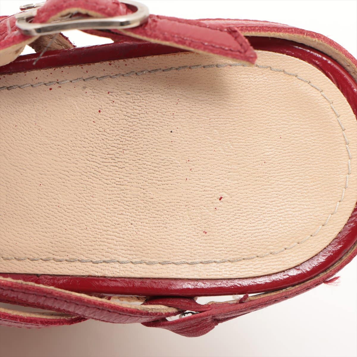 Chanel Patent Leather Sandal 35 1/2  Red Ride