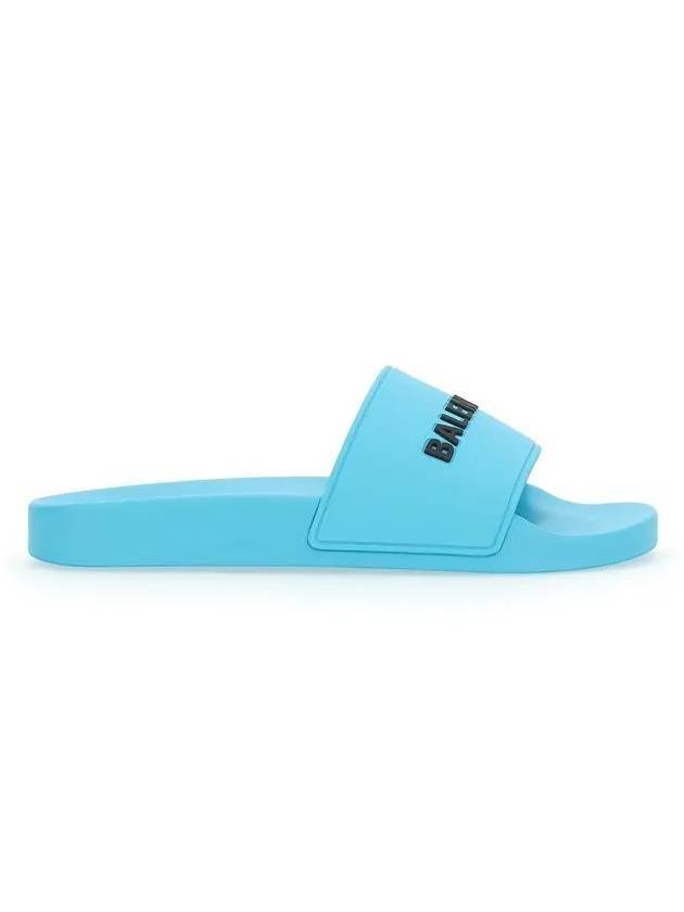 Luxury Balenciaga  Men's Logo Full Slippers Blue