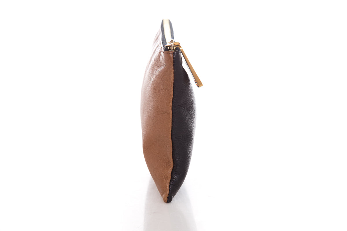 Fendi Black & Brown Leather Pouch