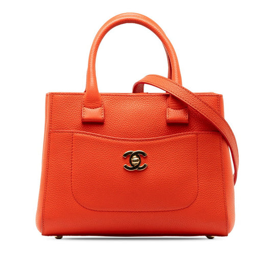 Chanel Neo-Executive Mini Handbag Shoulder Bag 2WAY Orange Caviar S  CHANEL