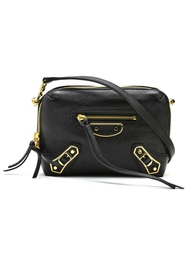 Luxury Balenciaga  Metal Reporter Mini Cross Bag Black