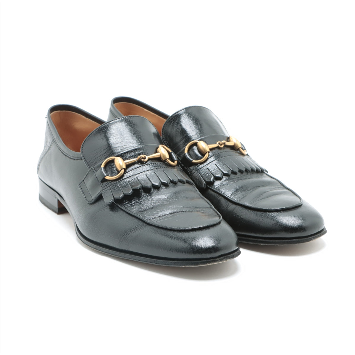 Gucci 8 1/2  Black 494652 Gucci Horse Kit Leather
