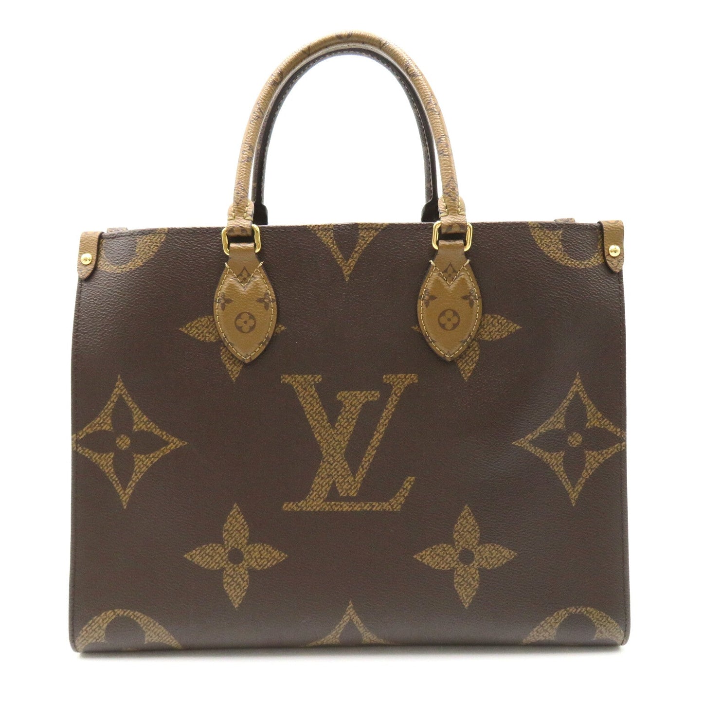 Louis Vuitton On The Go MM Tote Bag Tortoise Bag PVC Coated Canvas Monogram Giant Reversee  Brown  M45321