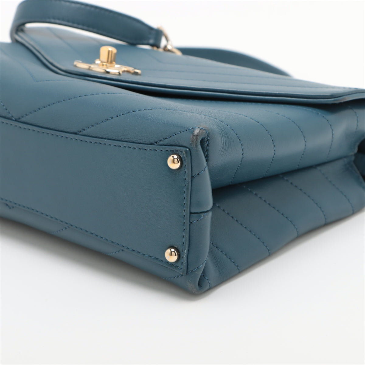 Chanel Chevron in Chain Shoulder Bag Blue G