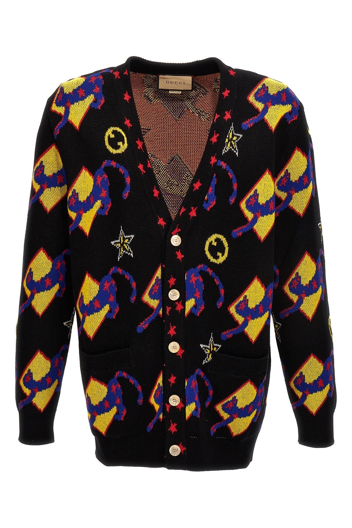Gucci Men Patterned Jacquard Cardigan