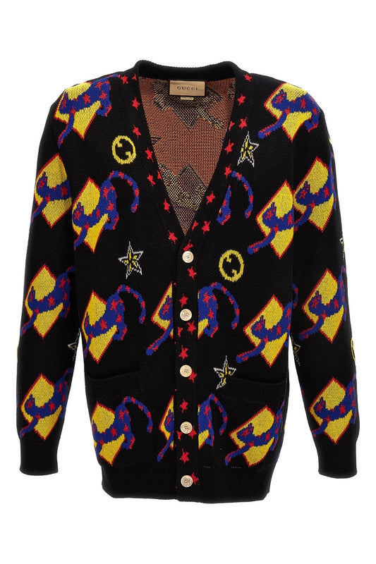 Gucci Men Patterned Jacquard Cardigan
