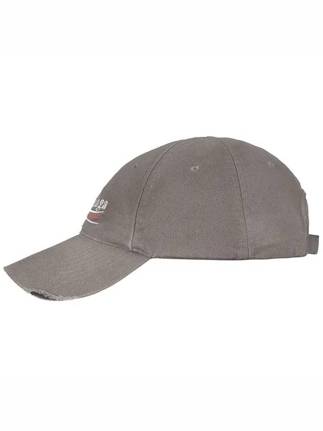 Luxury Balenciaga  Wave Logo Cotton Drill Ball Cap Smokey Grey