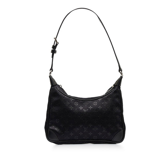 Louis Vuitton Monogram Saten Little Brown Handbag Mini Handbag M92142 Noir Black Saten Leather  Louis Vuitton