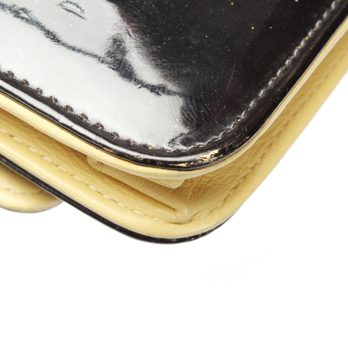 CHANEL Patent Leather Chain Flap Bag