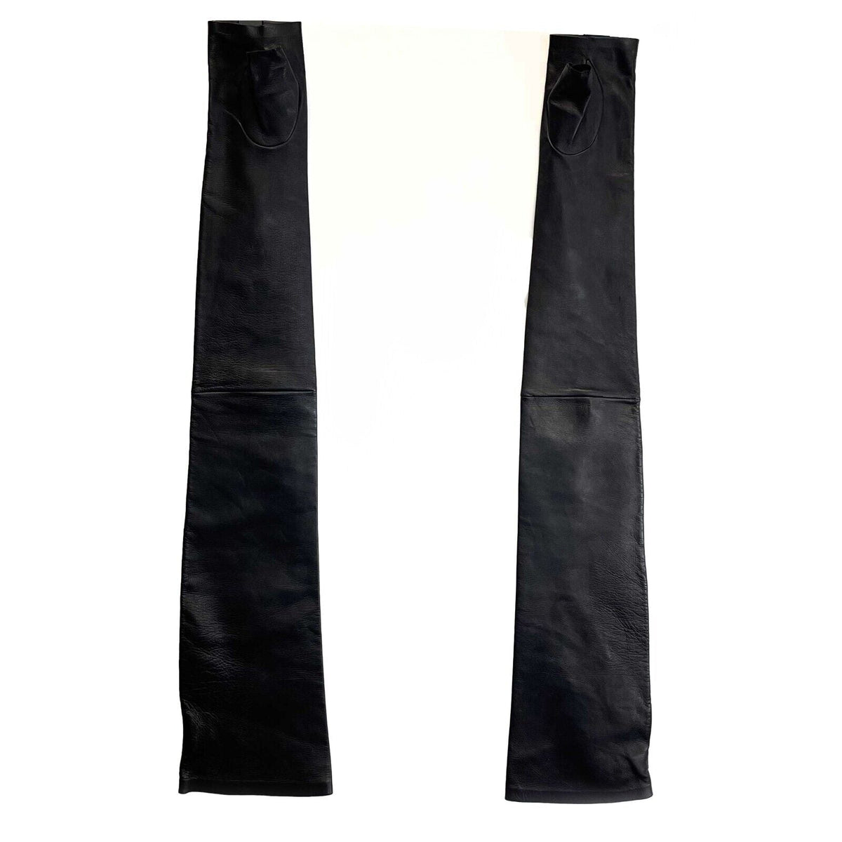 Top Quality Chanel New w/ Tags Leather Fingerless Long Gloves Black 18A 7.5