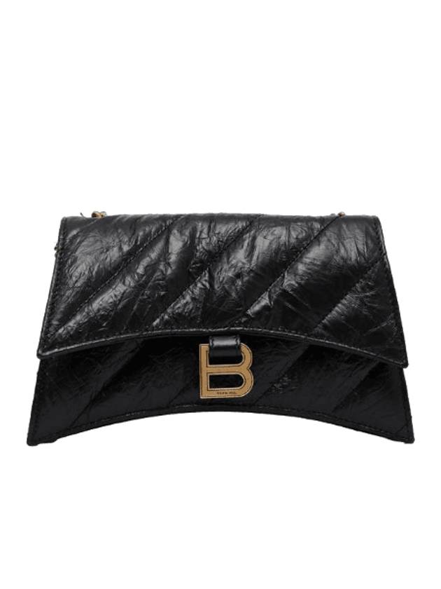 Luxury Balenciaga  Crush XS Chain Quilted Shoulder Bag Black