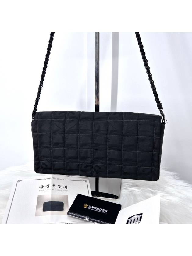 New Travel Chocolate Bar Baguette Bag Shoulder Black Chanel