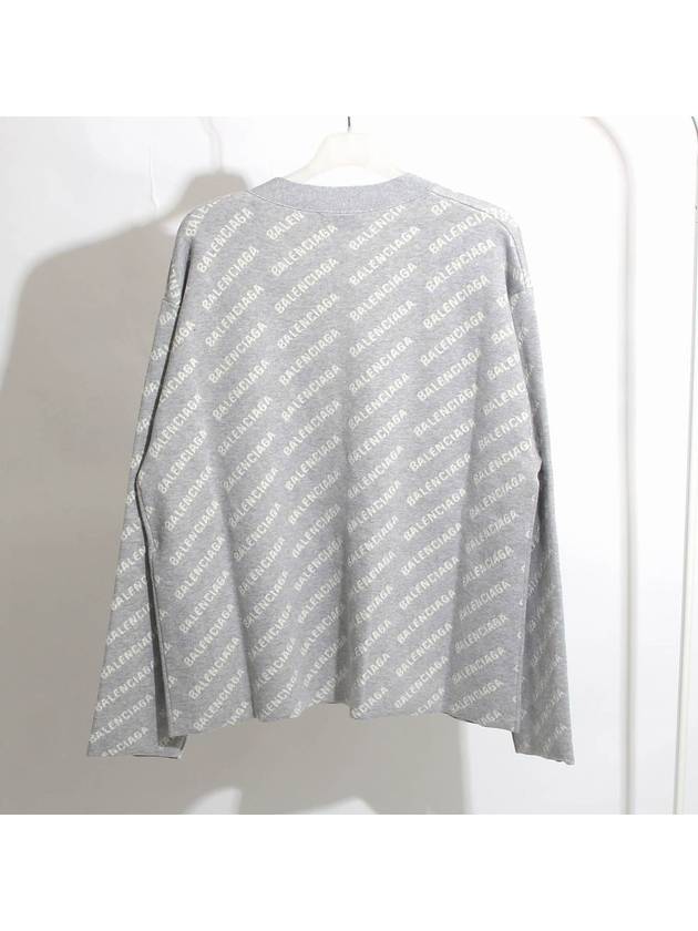 Luxury Balenciaga  All-Over Logo Cardigan Grey