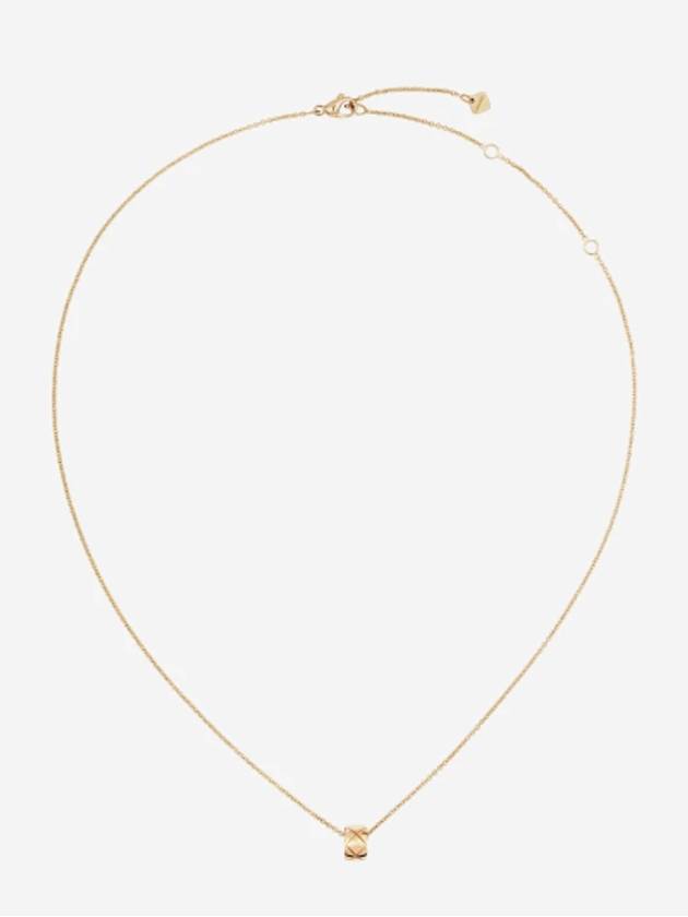 Coco Crush Quilted Motif 18K Necklace Gold Chanel