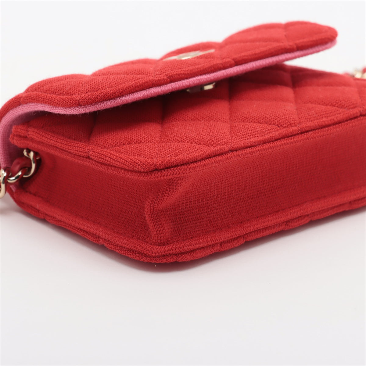 Chanel Mini Matrasse Cotton Chain Shoulder Bag Red G  Nonevelty
