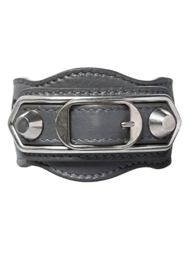 Luxury Balenciaga  Giant Silver Buckle Bracelet Grey