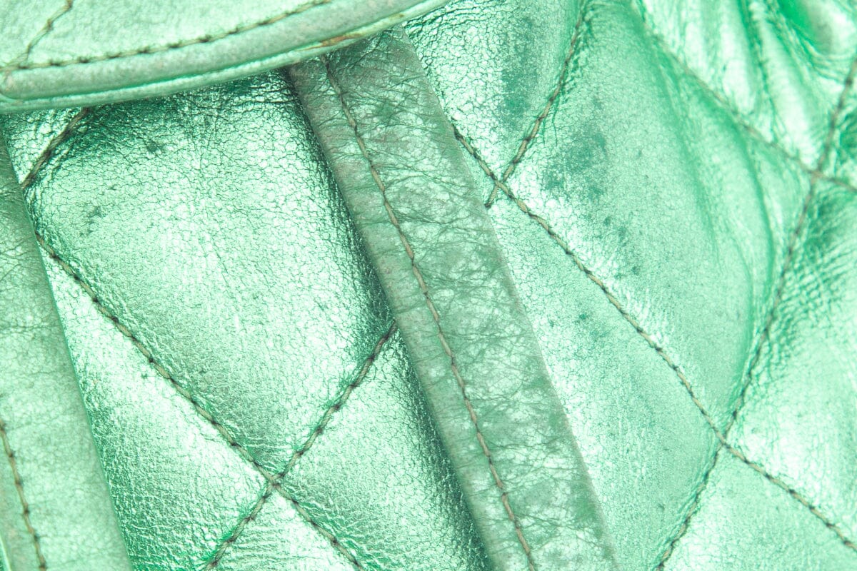 Chanel Vintage Metallic Green Mini Duma Backpack