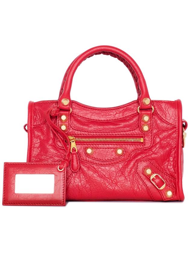 Luxury Balenciaga  Giant City Mini Leather Tote Bag Red