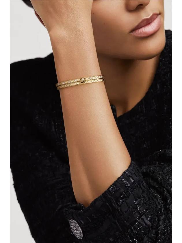 Coco Crush Quilted Diamond Motif Bracelet Gold Chanel