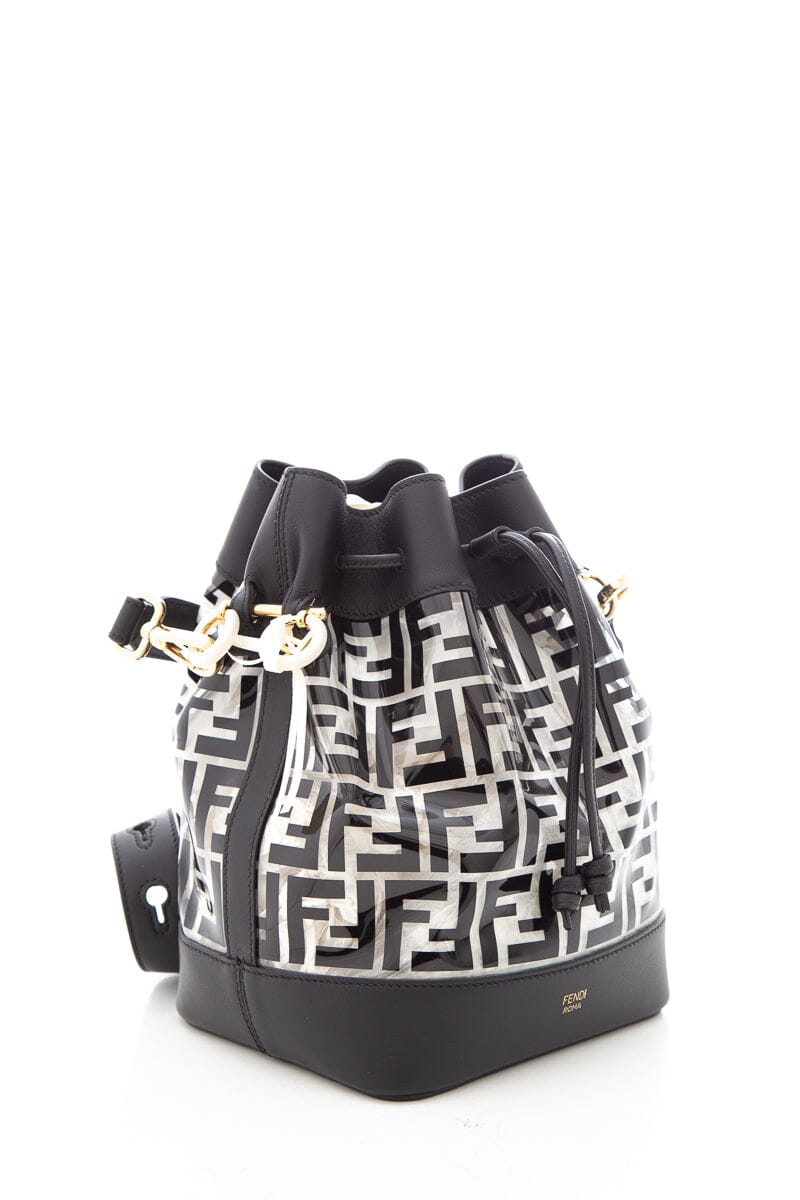 Fendi Black Monogram Mon Tresor Plexi Bucket Bag