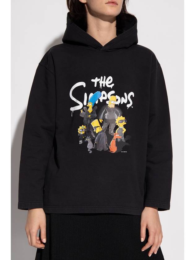 Luxury Balenciaga  Simpsons Print Hoodie Black
