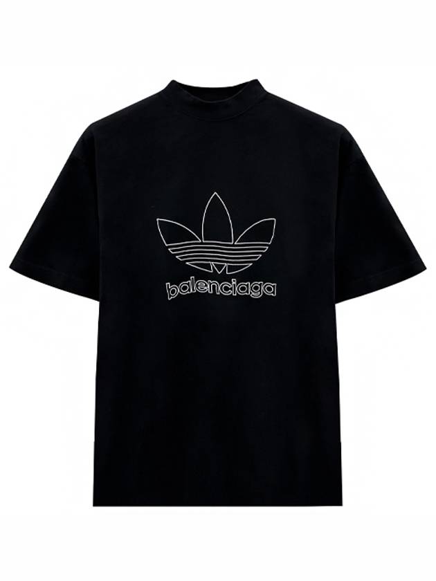 Luxury Balenciaga  Logo Printing Oversized Short Sleeve T-Shirt Black