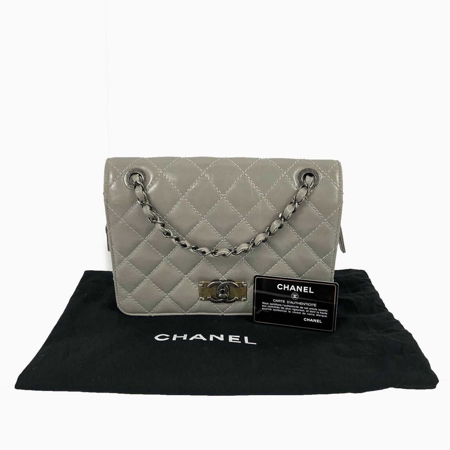 CHANEL - Glazed Calfskin Quilted Medium Day Trip Flap Bag - Crossbody