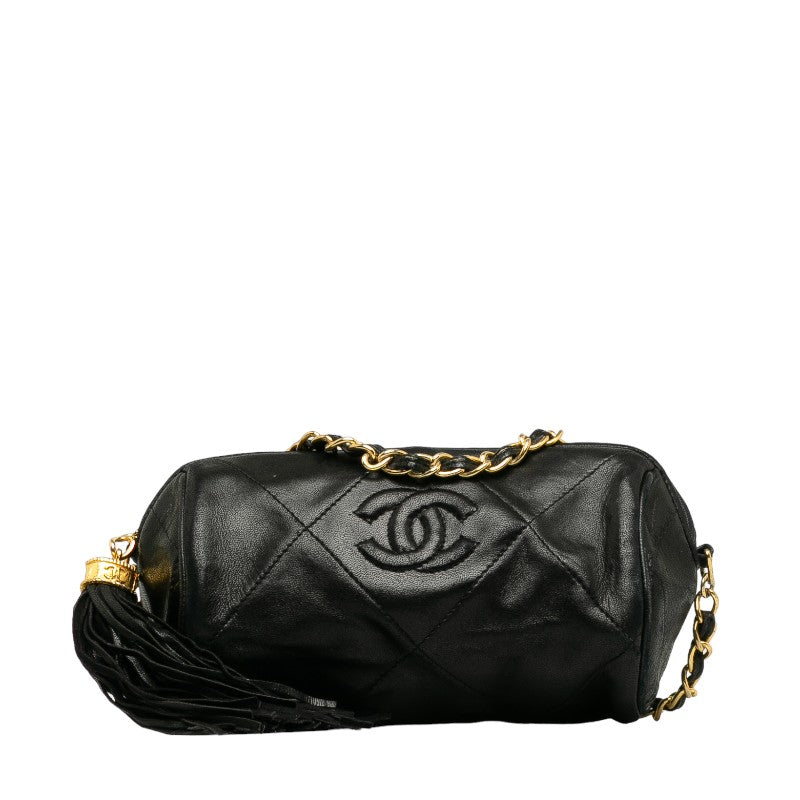 Chanel Matrases Cocomark Tassel Mini Chain houlder Bag Black   Chanel