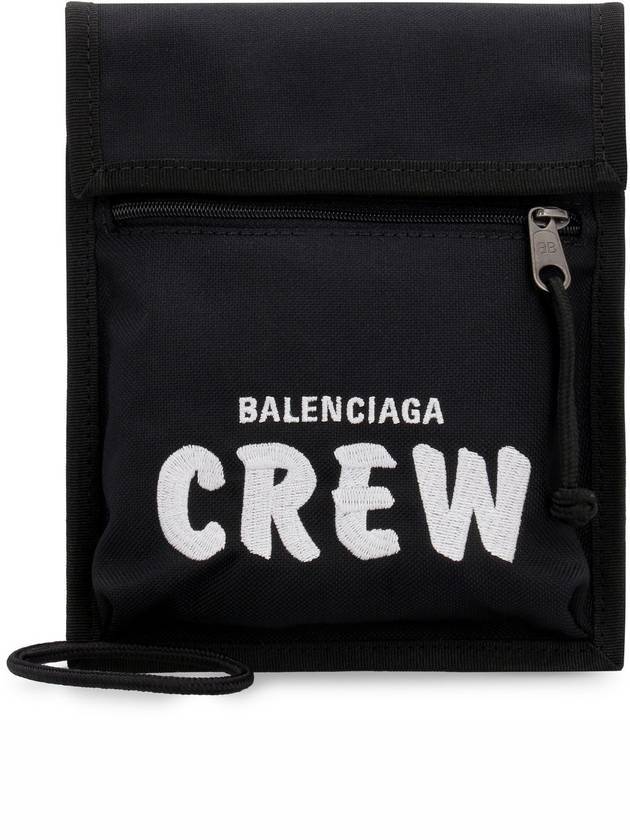Luxury Balenciaga  Explorer Embroidered Crew Logo Mini Cross Bag Black