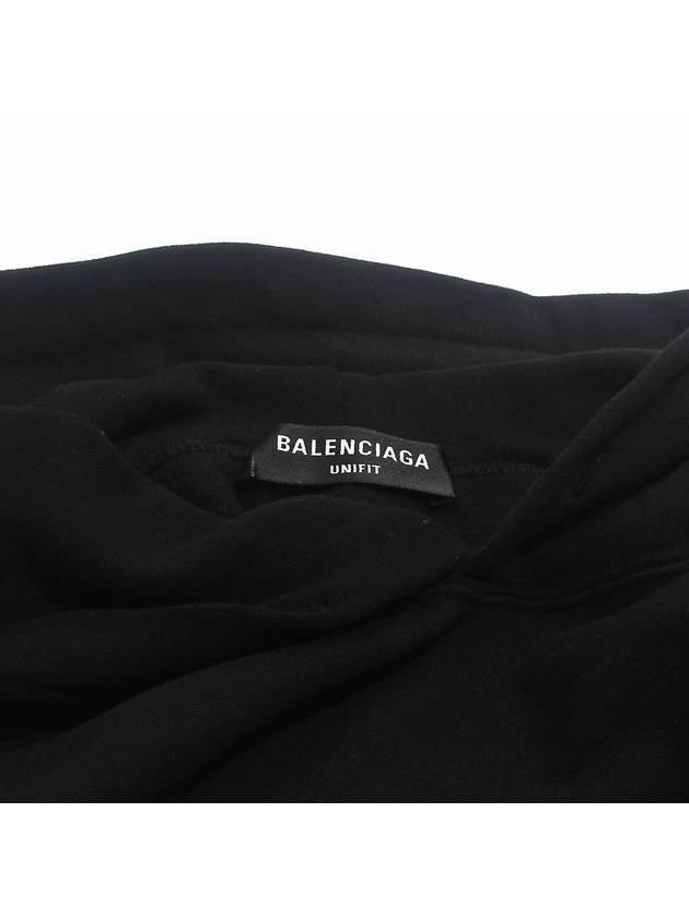 Luxury Balenciaga  PS5 Boxy Logo Print Overfit Hoodie Black