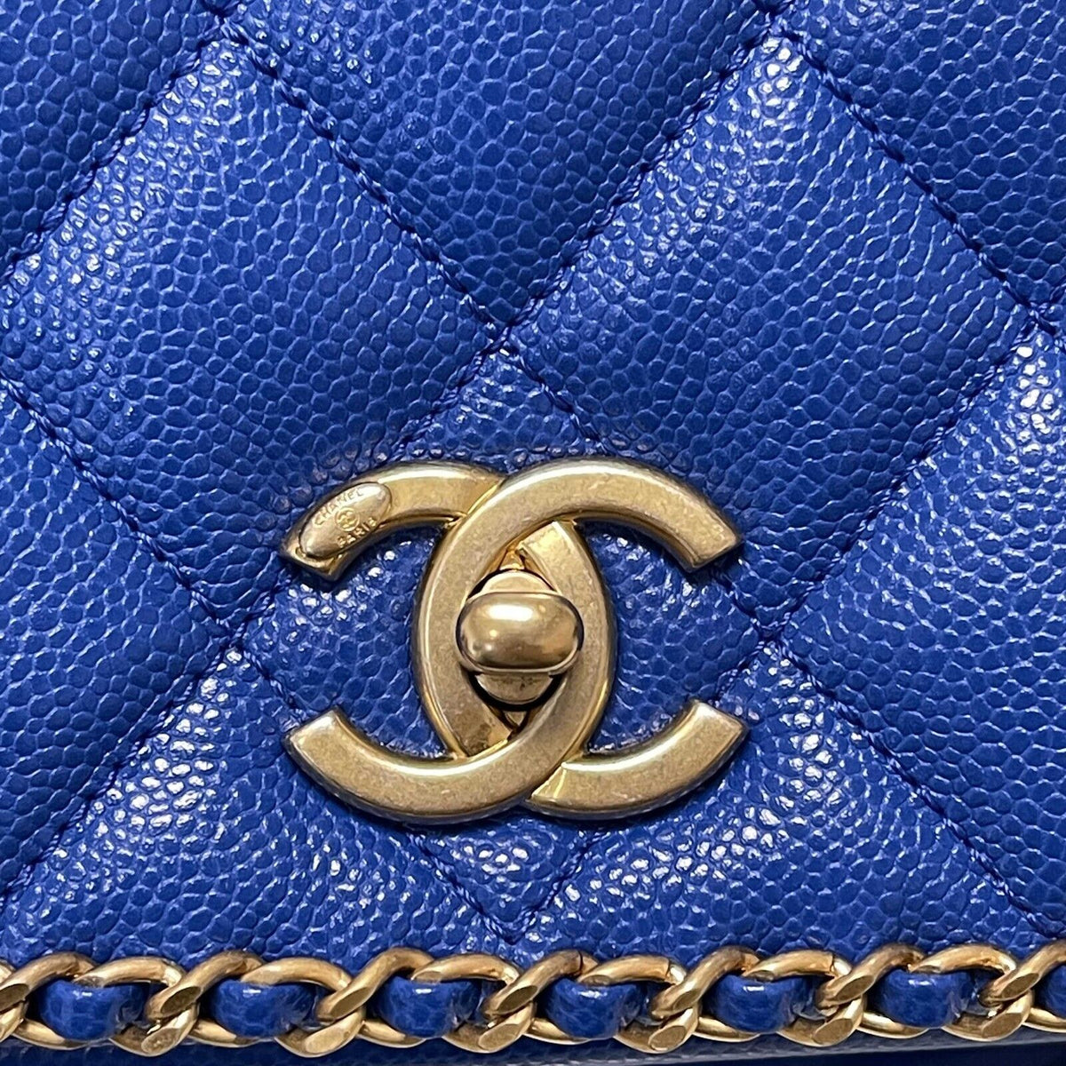 Top Quality Chanel Mini Chain Around Multi Chain Full New Bag Quilted Caviar 22B Blue
