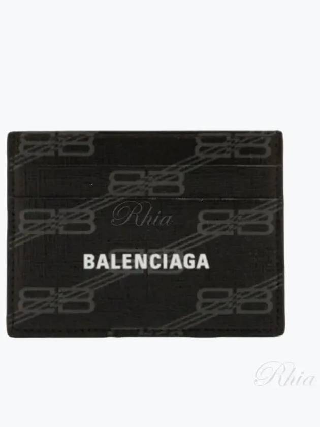 Luxury Balenciaga  BB Monogram Card Wallet Black
